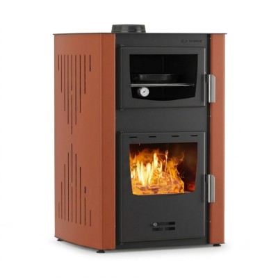 Termostufa a Legna con Forno Velmora Fire ATS HYDRO ΜΑSΙΝΑ 90-25 terracotta, 25kW - Termostufe a Legna per Termosifoni