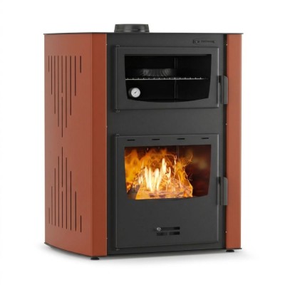 Termostufa a Legna con Forno Velmora Fire ATS HYDRO ΜΑSΙΝΑ 90-30 terracotta, 35kW - Termostufe a Legna per Termosifoni
