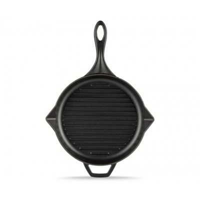 Padella grill in ghisa smaltata Hosse, Black Onyx, Ф28cm - Padella per Grigliare in Ghisa