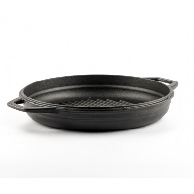 Padella grill in ghisa smaltata Hosse, Black Onyx, Ф22cm - Padella in ghisa