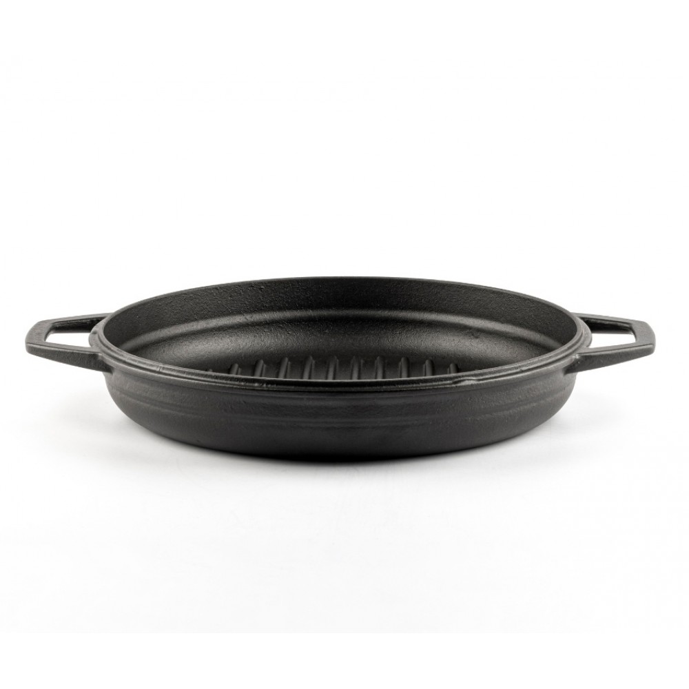 Padella grill in ghisa smaltata Hosse, Black Onyx, Ф22cm | Padella piatta in ghisa | Padella in ghisa |