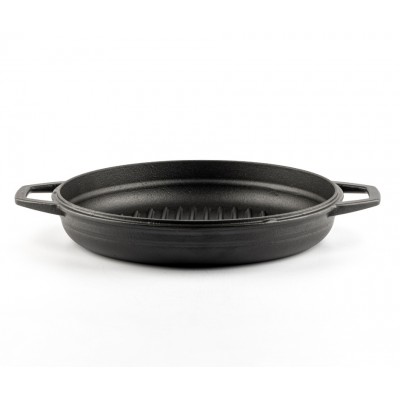 Padella grill in ghisa smaltata Hosse, Black Onyx, Ф22cm - Padella in ghisa