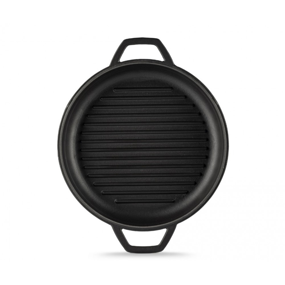 Padella grill in ghisa smaltata Hosse, Black Onyx, Ф22cm | Padella piatta in ghisa | Padella in ghisa |