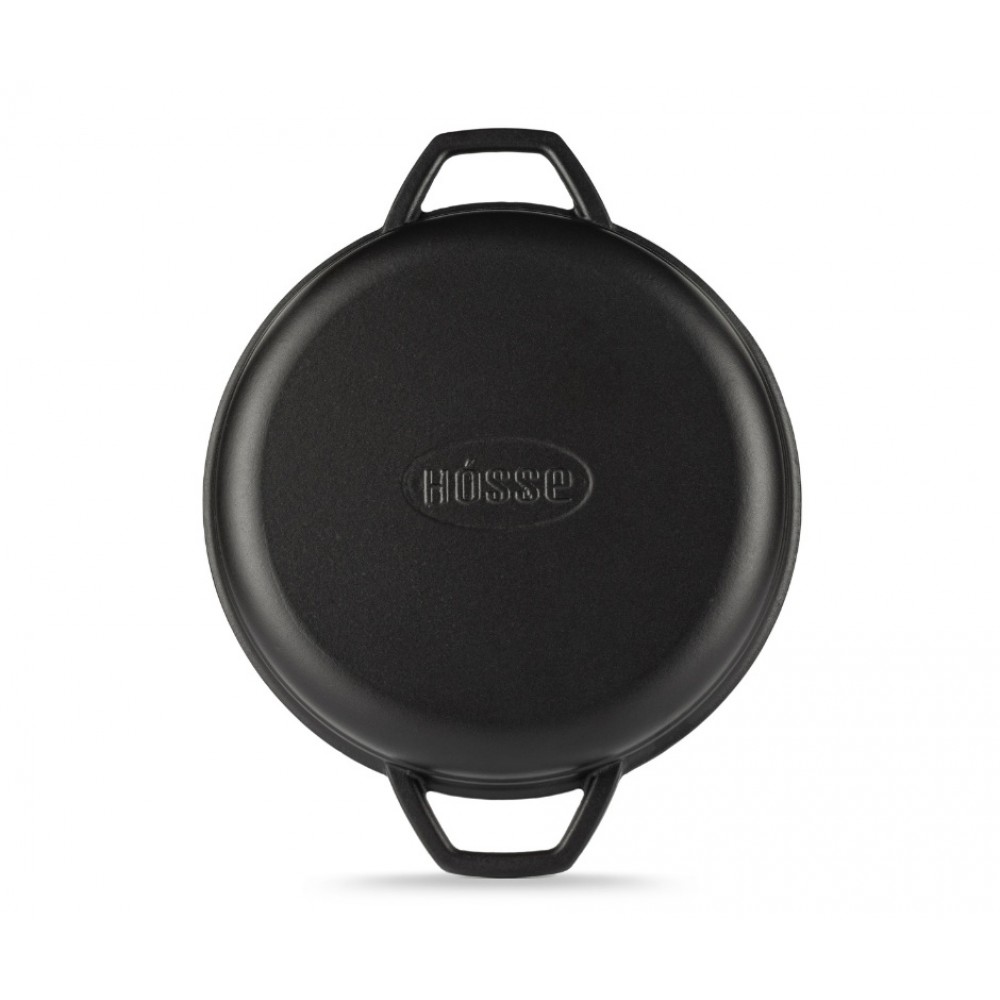 Padella grill in ghisa smaltata Hosse, Black Onyx, Ф22cm | Padella piatta in ghisa | Padella in ghisa |