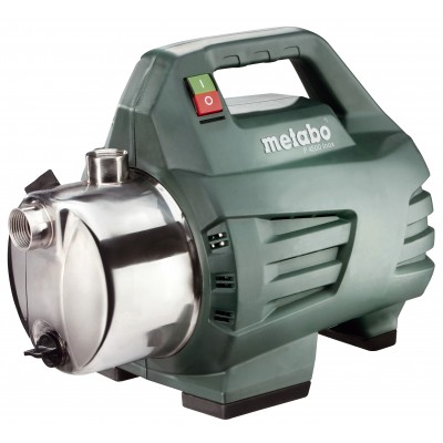 Pompa da giardino per acqua pulita Metabo P 4500 INOX, 1" – potenza 1300 W, portata 75 L/min (4500 L/h), prevalenza 48 m - Riscaldamento Centrale