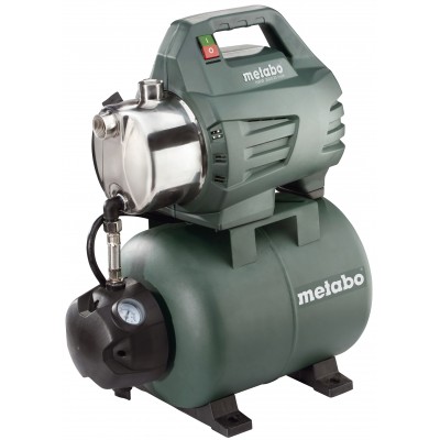 Pompa idroforo monofase per acqua METABO HWW 3500/25 INOX – potenza 900 W, portata 3500 L/h, prevalenza 45 m, capacità serbatoio 24 L - Riscaldamento Centrale