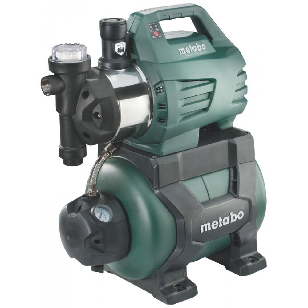 Pompa idroforo monofase per acqua METABO HWWI 3500/25 INOX – potenza 1100 W, portata 3500 L/h, capacità serbatoio 24 L, prevalenza 45 m | Idroforo / Pompa idroforo | Pompe dell acqua |