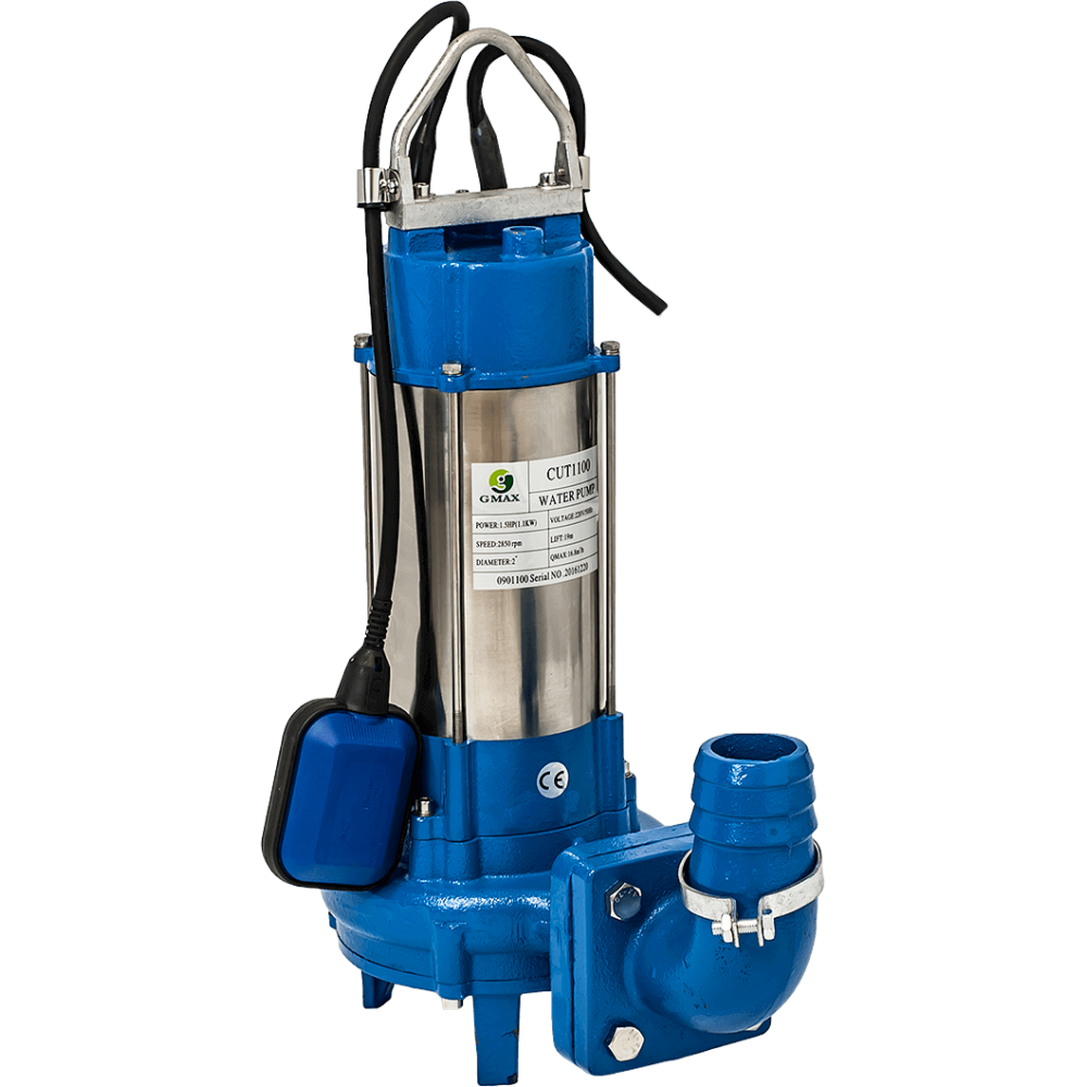 Pompa sommergibile di drenaggio per acque reflue con trituratore Gmax Cut con galleggiante esterno – portata 19,8 m³/h, potenza 1,1 kW, prevalenza 20 m