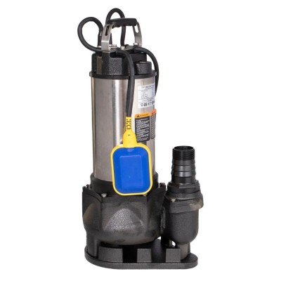 Pompa di drenaggio Electromash WQ 1100 Professional con galleggiante esterno e corpo in acciaio inox – potenza 1,1 kW, portata 24.000 l/h, prevalenza 10 m, uscita 2″ - Pompe sommergibili