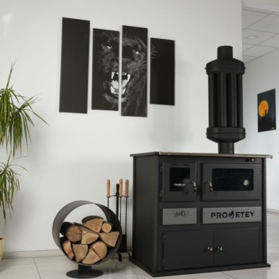 Stufa a Legna con Forno Prometey Practik-L, 11kW - Stufe a Legna con Forno per Cucinare