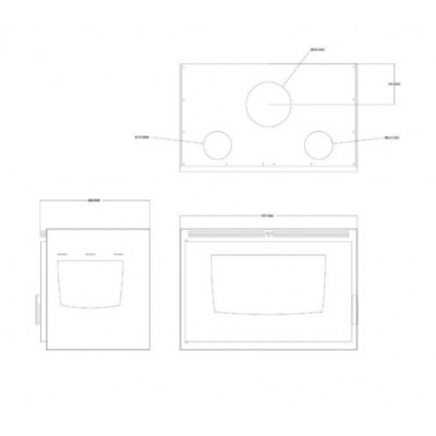 Inserto camino a legna Balkan Energy ATS INSERT CORNER AIR 800, con ventilatore e condotti d'aria, sinistra, 13.73kW - Balkan Energy