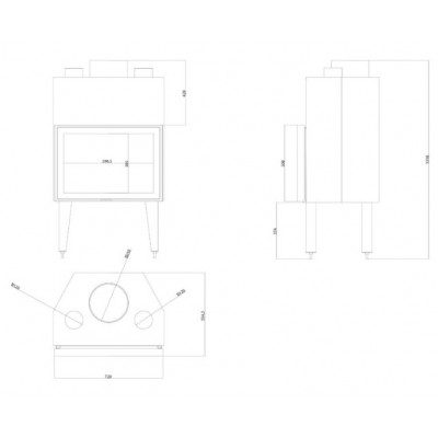 Inserto camino a legna Balkan Energy ATS STABLE AIR 700, con condotti d'aria, 14.8kW - Balkan Energy
