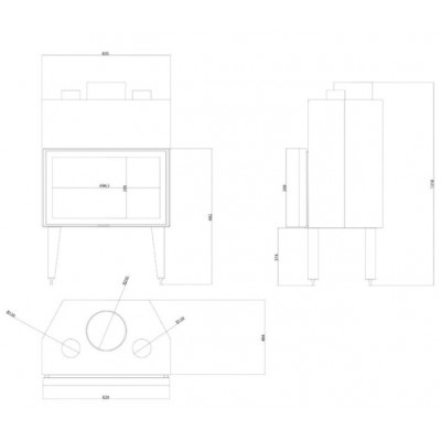 Inserto camino a legna Balkan Energy ATS STABLE AIR 800, con condotti d'aria, 15.95kW - Balkan Energy