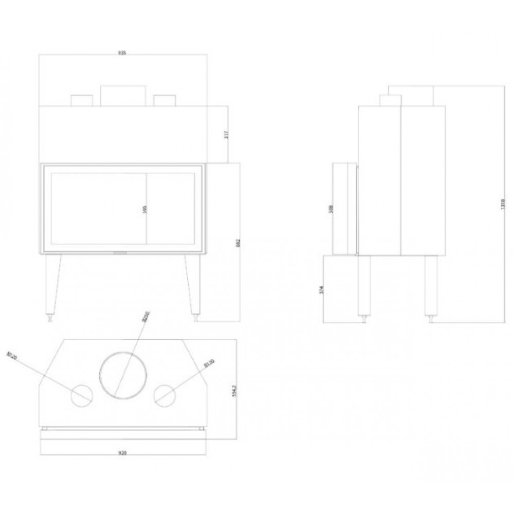 Inserto camino a legna Balkan Energy ATS STABLE AIR 900, con condotti d'aria, 19.59kW | Inserti Camini a Legna Ventilato | Camini a legna |