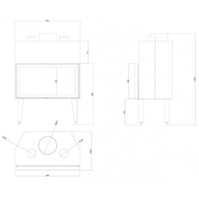 Inserto camino a legna Balkan Energy ATS STABLE AIR 900, con condotti d'aria, 19.59kW - Balkan Energy