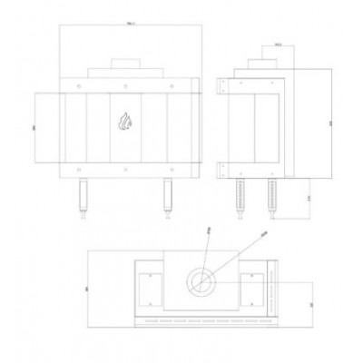 Camina a gas Balkan Energy GAS CORNER 70, 7.8kW - Camini a gas