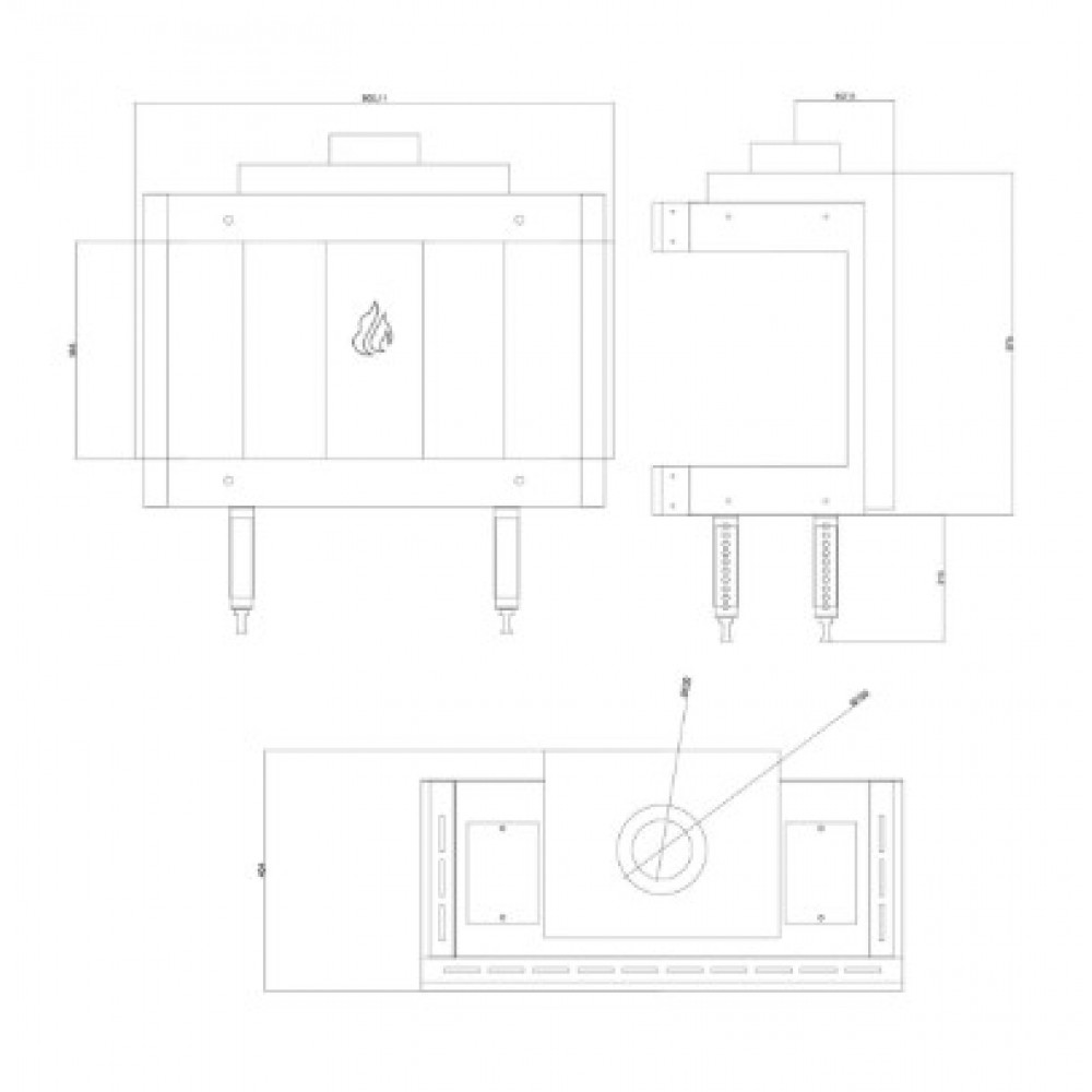 Camina a gas Balkan Energy GAS PANORAMA 70, 7.8kW | Camini a gas |  |