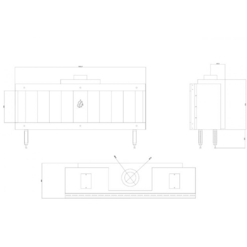 Camina a gas Balkan Energy GAS STRAIGHT 150, 13kW | Camini a gas |  |
