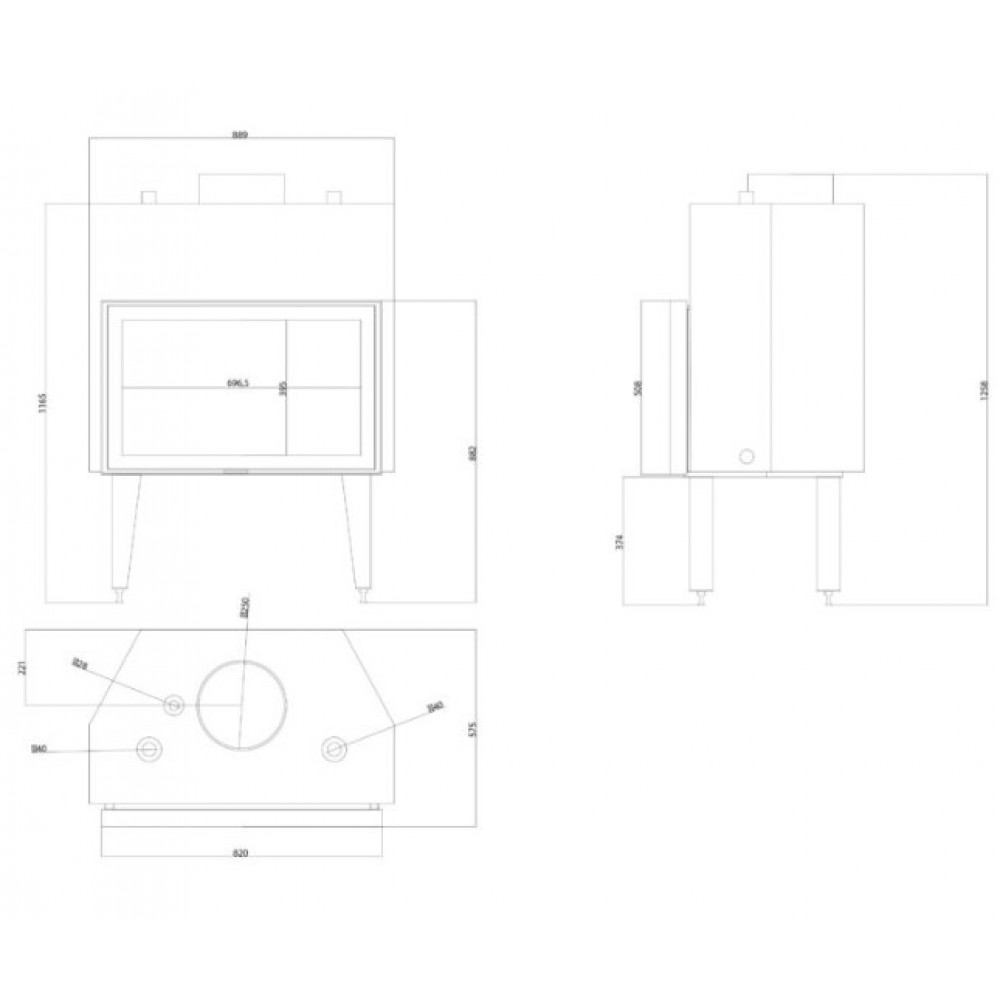 Termocamino a legna Balkan Energy ATS STABLE HYDRO 800, 30.79kW | Termocamini a Legna | Camini a legna |