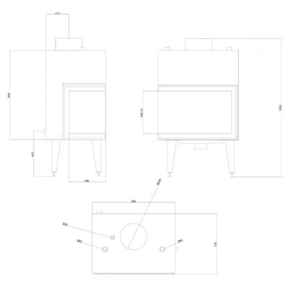 Termocamino a Legna Balkan Energy ATS STABLE HYDRO CORNER 700, destra, 19.56kW | Termocamini a Legna | Camini a legna |