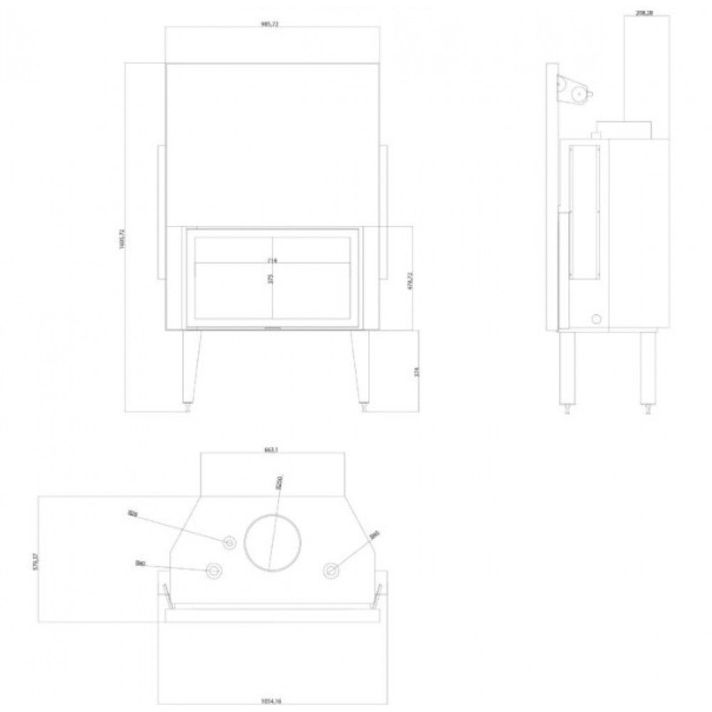 Termocamino a Legna Balkan Energy ATS STRAIGHT HYDRO 900, 32.2kW | Termocamini a Legna | Camini a legna |