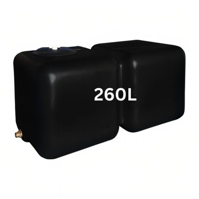 Serbatoio di acqua potabile HydroMoby AQUA S12, orizzontale 260 L (nero) - HydroMoby