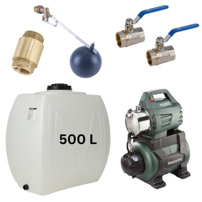 Kit „Acqua potabile 500L“ con serbatoio Narrow Mavil (bianco) e pompa autoadescante Metabo - Serbatoi per acqua potabile
