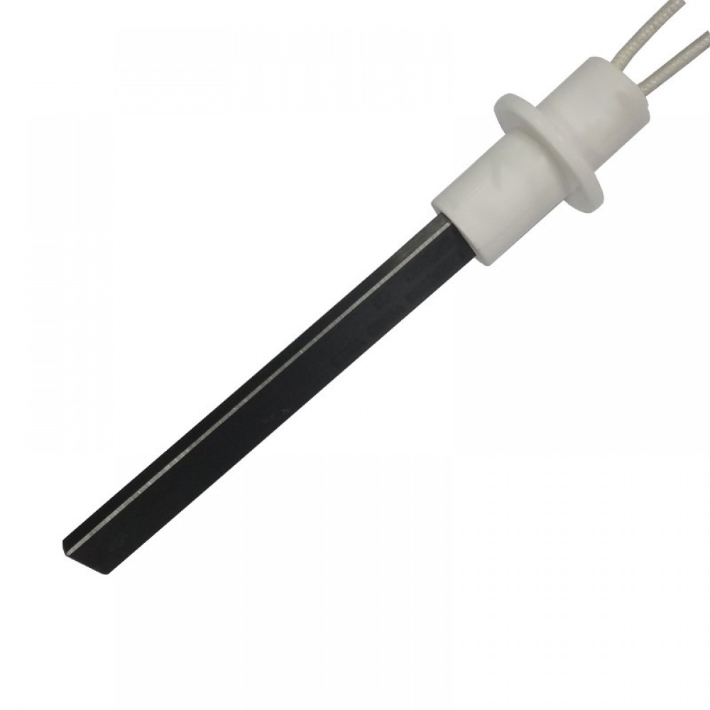 Candeletta accensione con cristallo di quarzo nero per stufa a pellet Ravelli, Anselmo Cola, Moretti Design, Operа, Karmek One e altre, lunghezza totale 125mm, 330W | Candeletta per Stufe a Pellet | Pezzi di Ricambio per Stufe a Pellet |