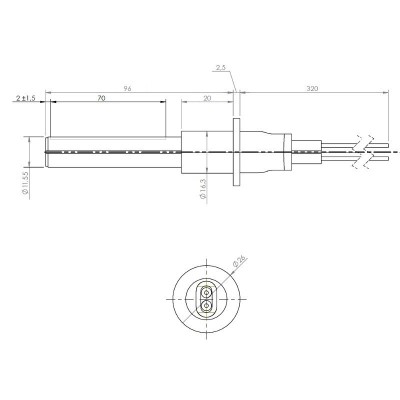 Candeletta accensione in ceramica per stufa a pellet MCZ, RED e altri, lunghezza totale 107mm, 315W - Ricambi per Stufa a Pellet