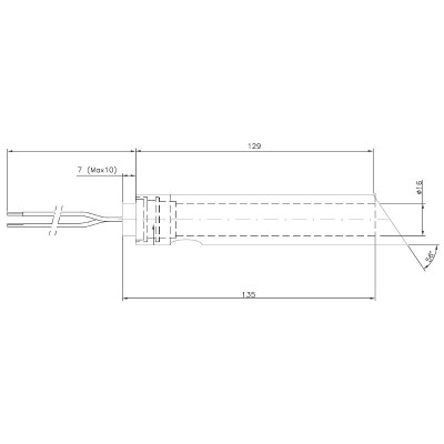 Kit candeletta accensione al quarzo con tubo guida per stufe Jotul, Ravelli e altre, lunghezza totale 144mm, 350W - Ricambi per Stufa a Pellet