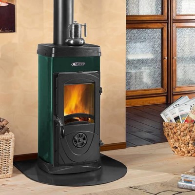 Stufa a Legna in Ghisa italiana La Nordica Super Junior, verde, 5.7kW - La Nordica