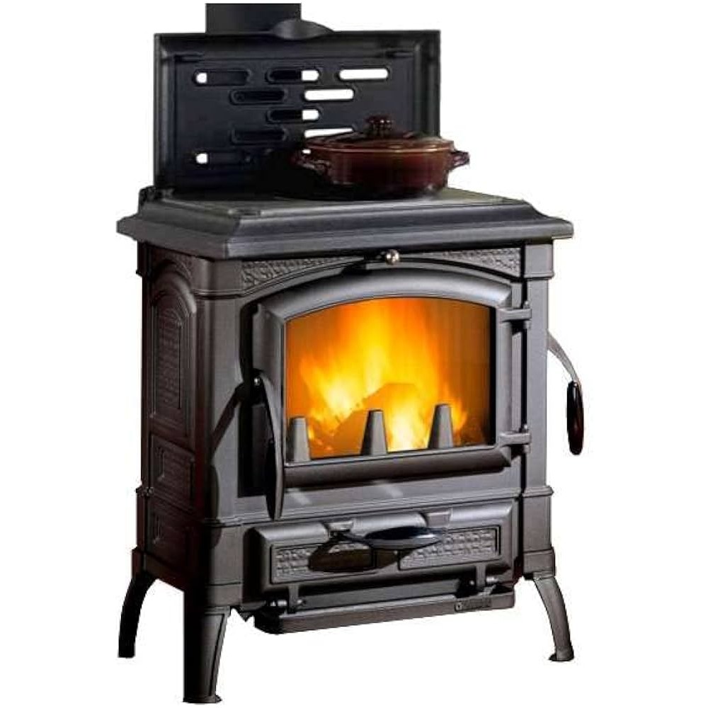 Stufa a Legna in ghisa italiana La Nordica Isetta CC Lean con piano cottura, 7.7kW | Stufe a Legna con Forno | Stufe A Legna |