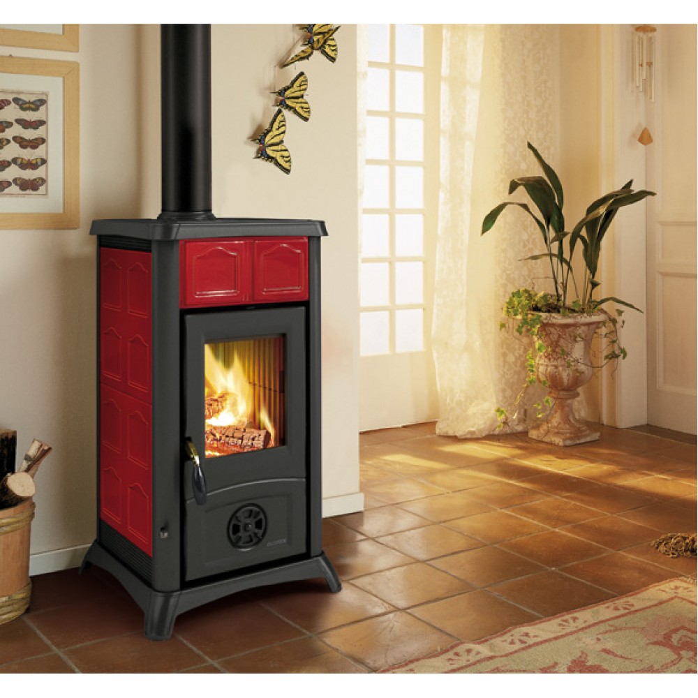 Stufa a Legna italiana La Nordica Gemma, rossa, 6.5kW | Stufe A Legna |  |