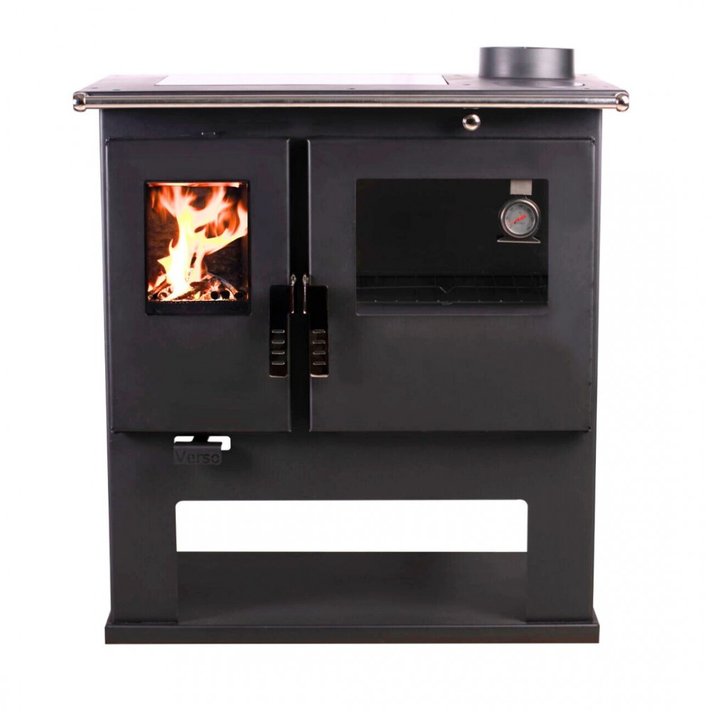 Cucina a Legna Verso CS Ceramic Destra con piano cottura in vetroceramica, 7.7kW | Stufe a Legna con Forno | Stufe A Legna |