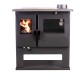 Cucina a Legna Verso CS Inox Destra con forno in acciaio inox, 7.7kW | Stufe a Legna con Forno | Stufe A Legna |