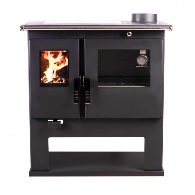 Cucina a Legna Verso CS Inox Ceramic Destra con forno in acciaio inox e piano cottura in vetroceramica, 7.7kW - Verso