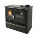 Cucina a Legna Verso CS Plus con forno in acciaio inox e piano cottura in vetroceramica, Nera, Destra, 7.7kW | Stufe a Legna con Forno | Stufe A Legna |