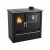 Cucina a Legna Verso CS Plus con forno in acciaio inox e piano cottura in acciaio, Nera, Destra, 7.7kW