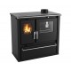 Cucina a Legna Verso CS Plus con forno in acciaio inox e piano cottura in acciaio, Nera, Destra, 7.7kW | Stufe a Legna con Forno | Stufe A Legna |