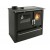 Cucina a Legna Verso CS Plus con forno in acciaio inox e piano cottura in vetroceramica, Nera, Sinistra, 7.7kW