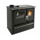 Cucina a Legna Verso CS Plus con forno in acciaio inox e piano cottura in vetroceramica, Nera, Sinistra, 7.7kW | Stufe a Legna con Forno | Stufe A Legna |