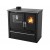 Cucina a Legna Verso CS Plus con forno in acciaio inox e piano cottura in acciaio, Nera, Sinistra, 7.7kW