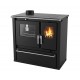 Cucina a Legna Verso CS Plus con forno in acciaio inox e piano cottura in acciaio, Nera, Sinistra, 7.7kW | Stufe a Legna con Forno | Stufe A Legna |