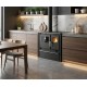 Cucina a Legna Verso CS Plus con forno in acciaio inox e piano cottura in acciaio, Nera, Sinistra, 7.7kW | Stufe a Legna con Forno | Stufe A Legna |