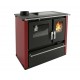 Cucina a Legna Verso CS Plus con forno in acciaio inox e piano cottura in vetroceramica, Rossa, Sinistra, 7.7kW | Stufe a Legna con Forno | Stufe A Legna |