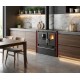 Cucina a Legna Verso CS Plus con forno in acciaio inox e piano cottura in acciaio, Rossa, Sinistra, 7.7kW | Stufe a Legna con Forno | Stufe A Legna |