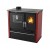 Cucina a Legna Verso CS Plus con forno in acciaio inox e piano cottura in acciaio, Rossa, Sinistra, 7.7kW