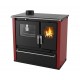 Cucina a Legna Verso CS Plus con forno in acciaio inox e piano cottura in acciaio, Rossa, Sinistra, 7.7kW | Stufe a Legna con Forno | Stufe A Legna |