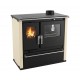 Cucina a Legna Verso CS Plus con forno in acciaio inox e piano cottura in acciaio, Avorio, Destra, 7.7kW | Stufe a Legna con Forno | Stufe A Legna |