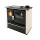 Cucina a Legna Verso CS Plus con forno in acciaio inox e piano cottura in vetroceramica, Avorio, Destra, 7.7kW | Stufe a Legna con Forno | Stufe A Legna |